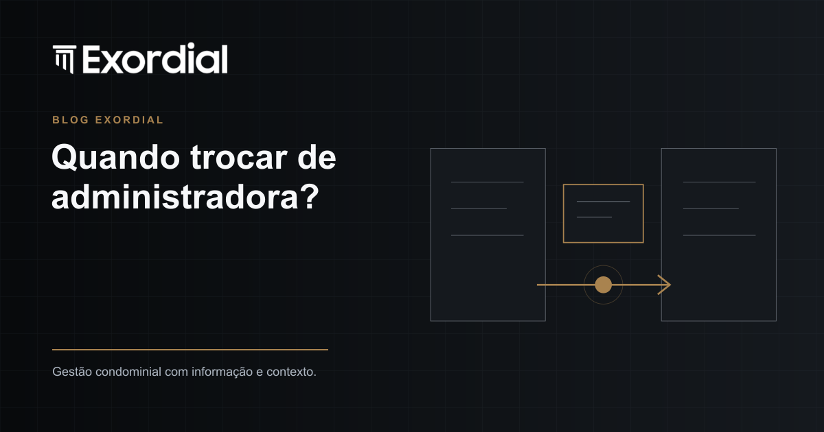 Ilustração sobre a transição organizada entre administradoras de condomínio.
